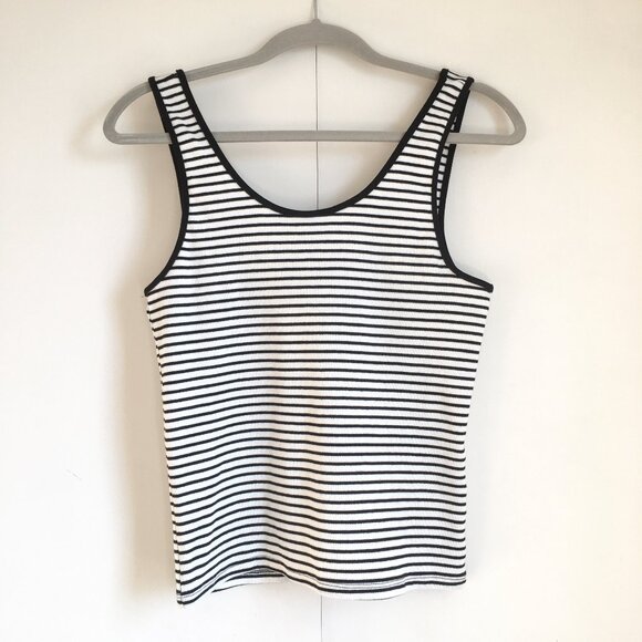 European H&M Black and White Striped Ribbed Tank Top - Picture 13 of 13